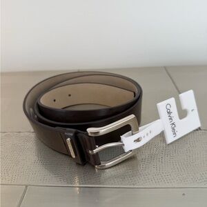 NWT Calvin Klein Women’s Dark Brown Synthetic Leather Belt